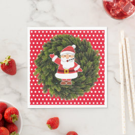 Red Polka Dot Pappa jul Papper Napkins Pappersservett