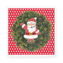 Red Polka Dot Pappa jul Papper Napkins