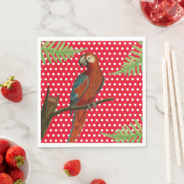 Red Polka Dot, Parrot och Fern Pappra blöjor Pappersservett