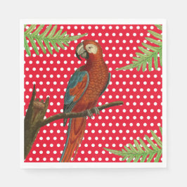 Red Polka Dot, Parrot och Fern Pappra blöjor Pappersservett