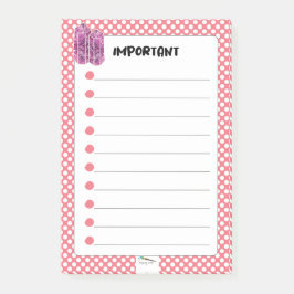 Red Polka Dot Red Vin Diamond IMVITANT Post-it Block