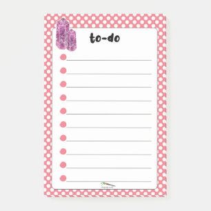 Red Polka Dot Red Vin Diamonds TO-DO's Post-it Block