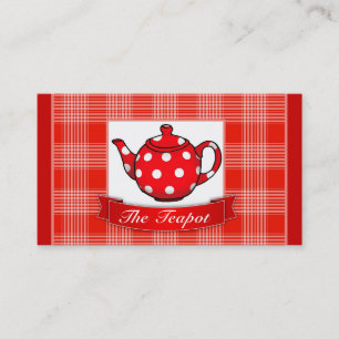 Red Polka Dot Tekanna Cafe Visitkort
