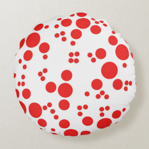 Red polka dots abstrakt art dekorativ kudde