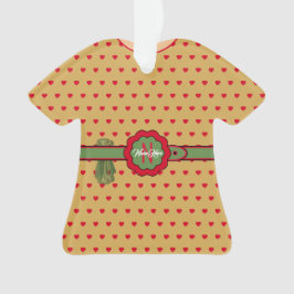 Red Polka dots Belted Golden Figurine jul