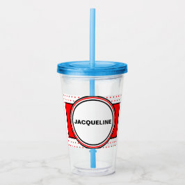 Red Polka dots Family Reunion Namn Take Away Mugg