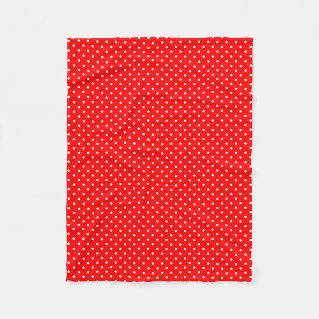 Red Polka dots Fleece Blanket (Framsidan)
