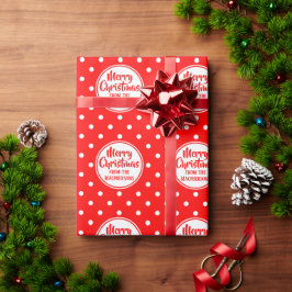Red Polka dots Jul Wrapping Papper Presentpapper