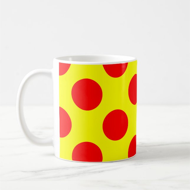 Red Polka dots Kaffemugg (Vänster)