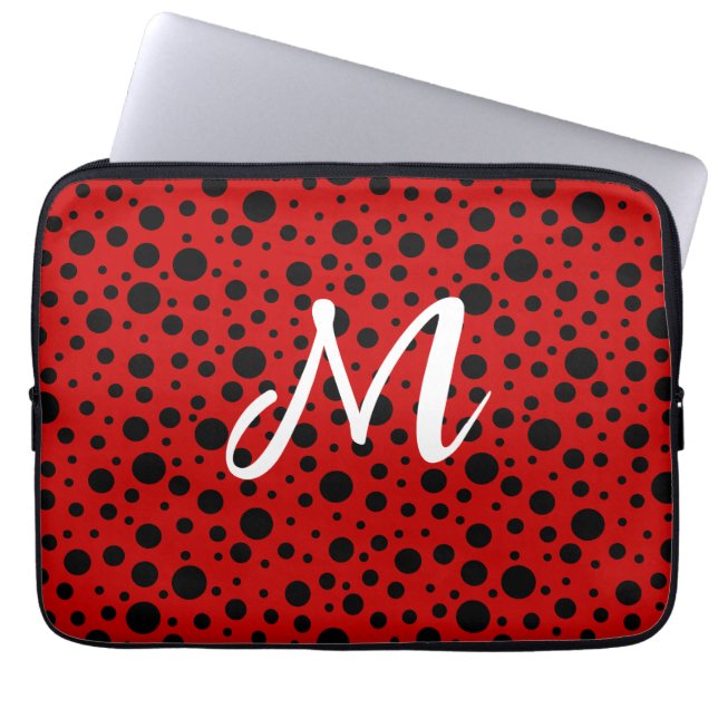 Red polka dots laptop fodral (Framsidan)