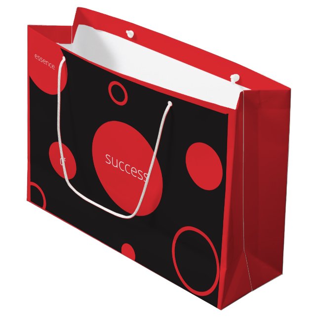 Red Polka dots Large Gift Bag (Framsidan Vinklad)