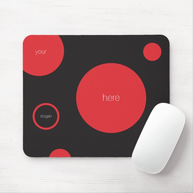 Red Polka dots Mousepad Musmatta (Med mus)