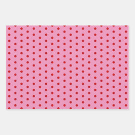 Red Polka Dots on Pink