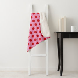 Red Polka Dots on Pink