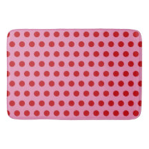 Red Polka Dots on Pink
