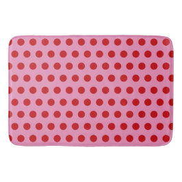 Red Polka Dots on Pink Badrumsmatta