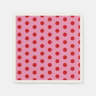 Red Polka Dots on Pink Pappersservett