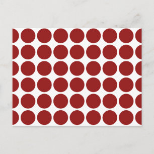 Red Polka dots on White Vykort