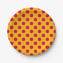 Red polka dots på gult