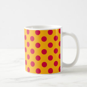 Red polka dots på gult kaffemugg