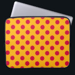 Red polka dots på gult laptop fodral<br><div class="desc">Red polka dots på gult</div>