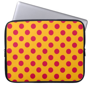 Red polka dots på gult laptop fodral