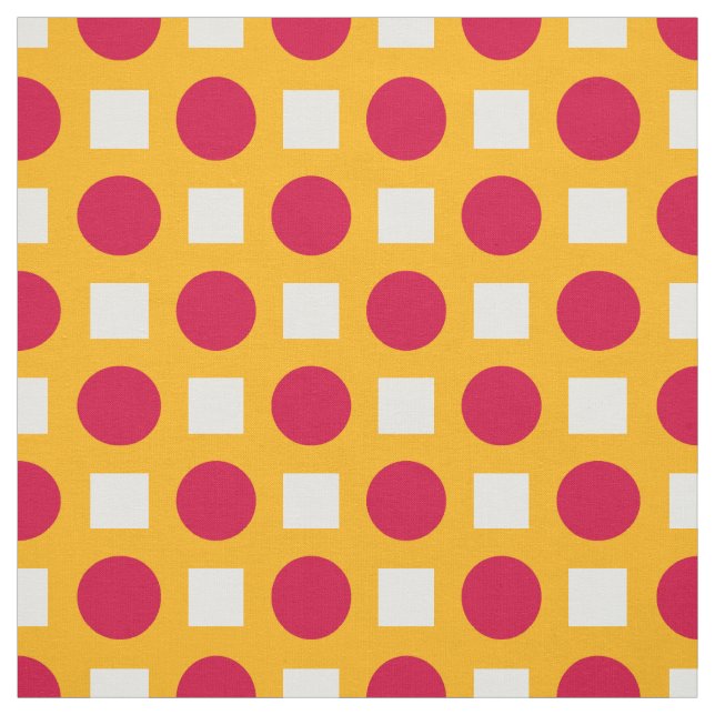 Red polka dots på gult tyg (Provkarta)