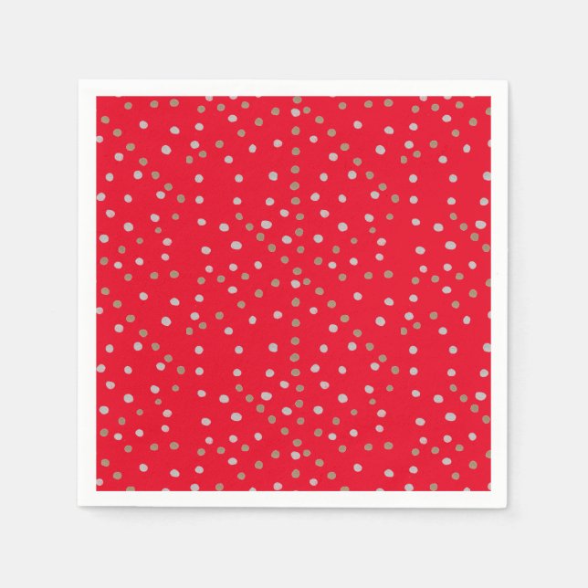 Red Polka dots Pappersservett (Framsidan)