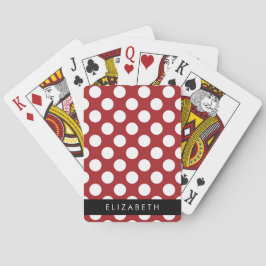 Red Polka dots, Polka Dot Mönster, ditt namn Casinokort