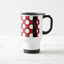 Red Polka dots, Polka Dot Mönster, ditt namn Resemugg