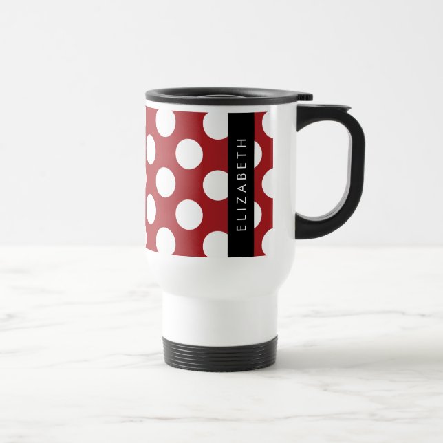 Red Polka dots, Polka Dot Mönster, ditt namn Resemugg (Höger)
