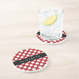 Red Polka dots, Polka Dot Mönster, ditt namn Underlägg