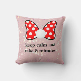 Red polka dots vibrant Ribbon Kudde