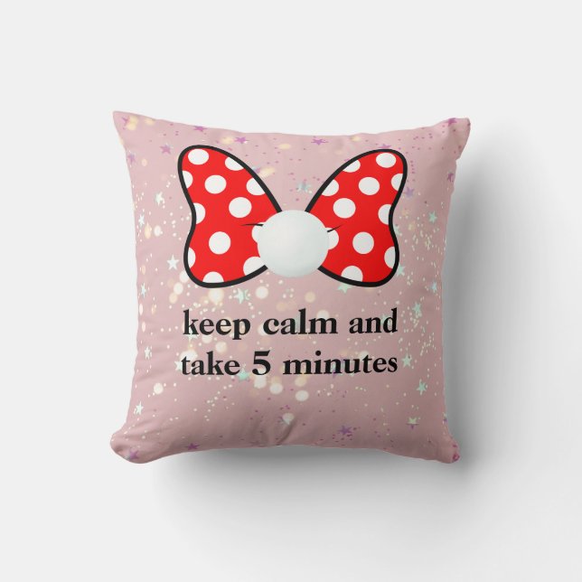 Red polka dots vibrant Ribbon Kudde (Framsida)