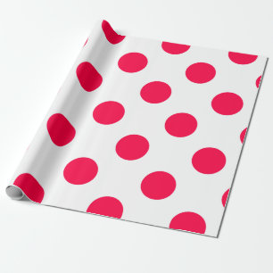 Red Polka dots White-julmall, Trendig Presentpapper
