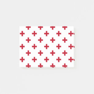 Red polka kor på vit post-it block