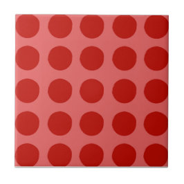 Red Polkadot Mönster Kakelplatta