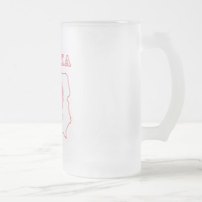 Red Polska Karta med öre Frostat Ölglas (Höger)