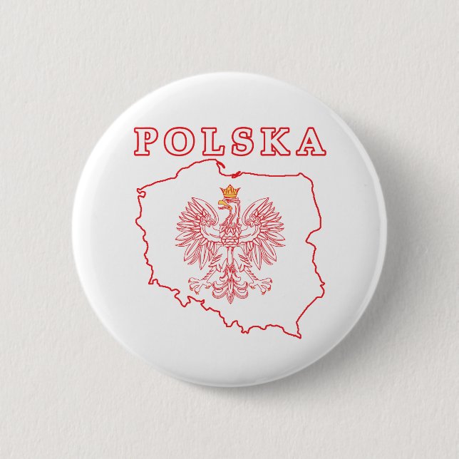 Red Polska Karta med öre Knapp (Framsida)