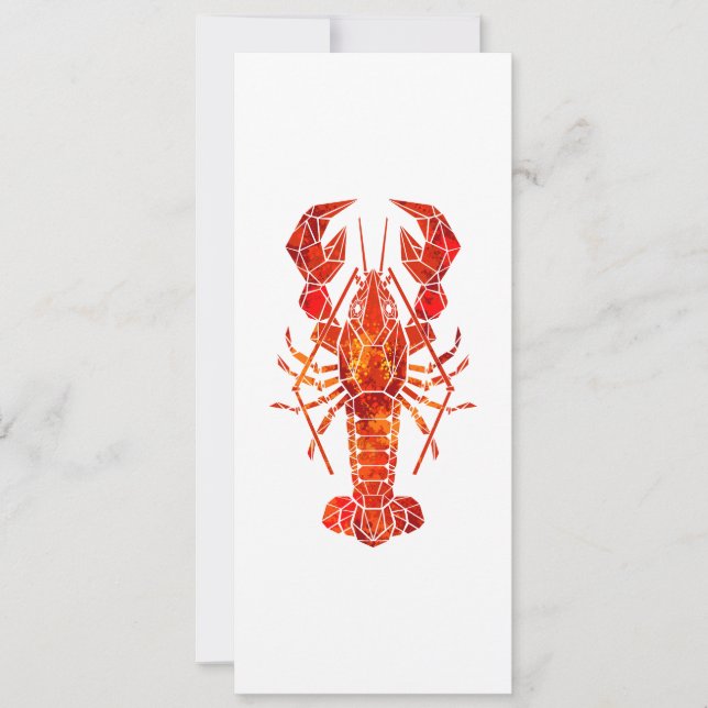 Red polygonal lobster inbjudningar (Framsida)