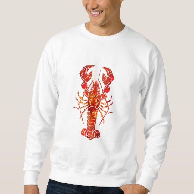Red polygonal lobster lång ärmad tröja (Framsida)
