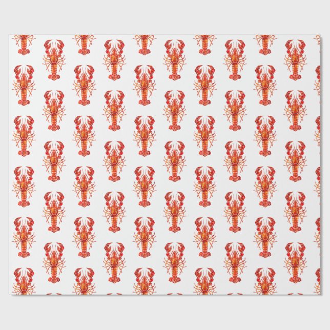 Red polygonal lobster presentpapper (Platt)