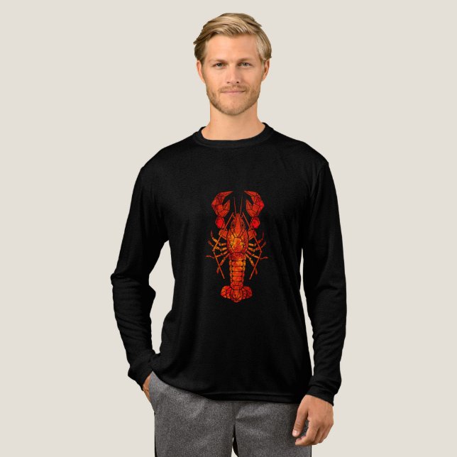 Red polygonal lobster t shirt (Hel framsida)