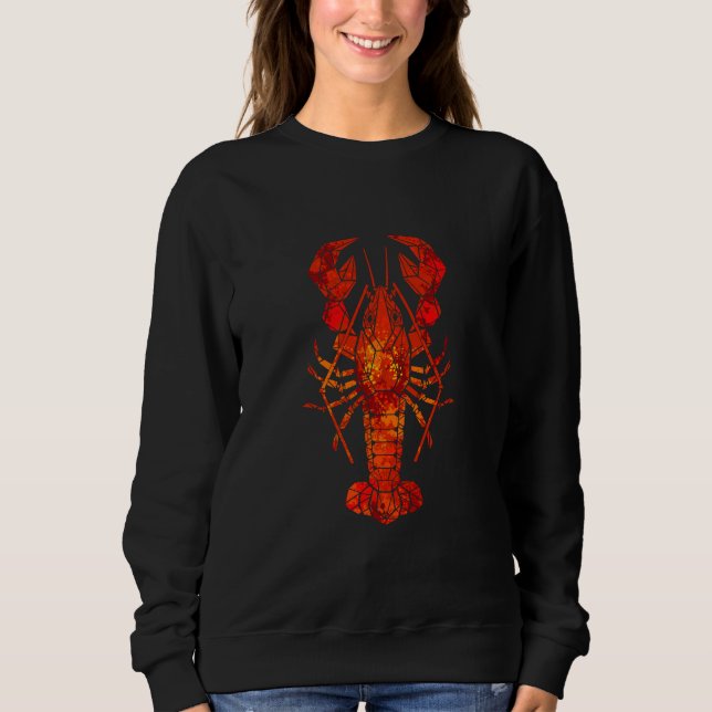 Red polygonal lobster t shirt (Framsida)