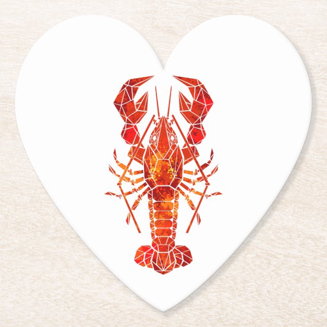 Red polygonal lobster underlägg papper (Framsida)