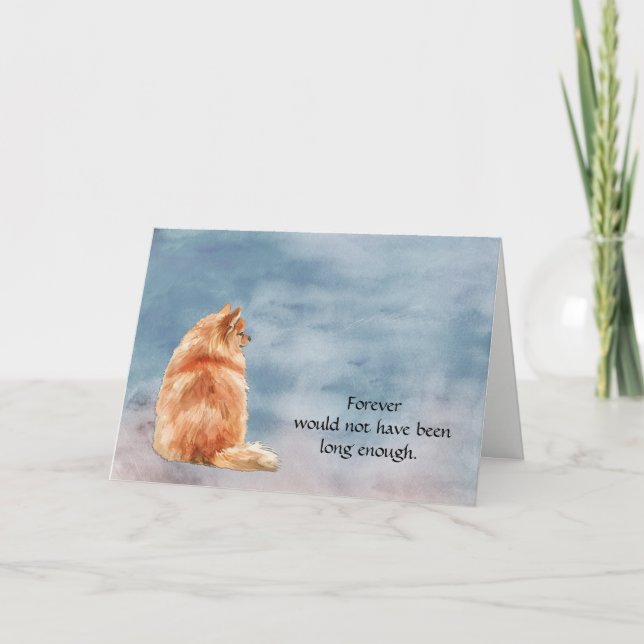 Red Pomeranian Dog Condolence Sympathy Card Helgkort (Framsida)