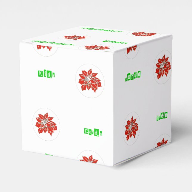 Red Ponsettia Flower Gift Box Presentaskar (Framsidan Sidan)