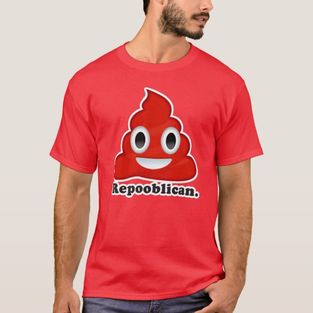 Red Poo Repooblican T Shirt (Framsida)
