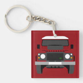 Red Pop Art Classic Land Rover Car