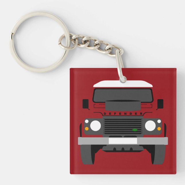 Red Pop Art Classic Land Rover Car (Framsidan)